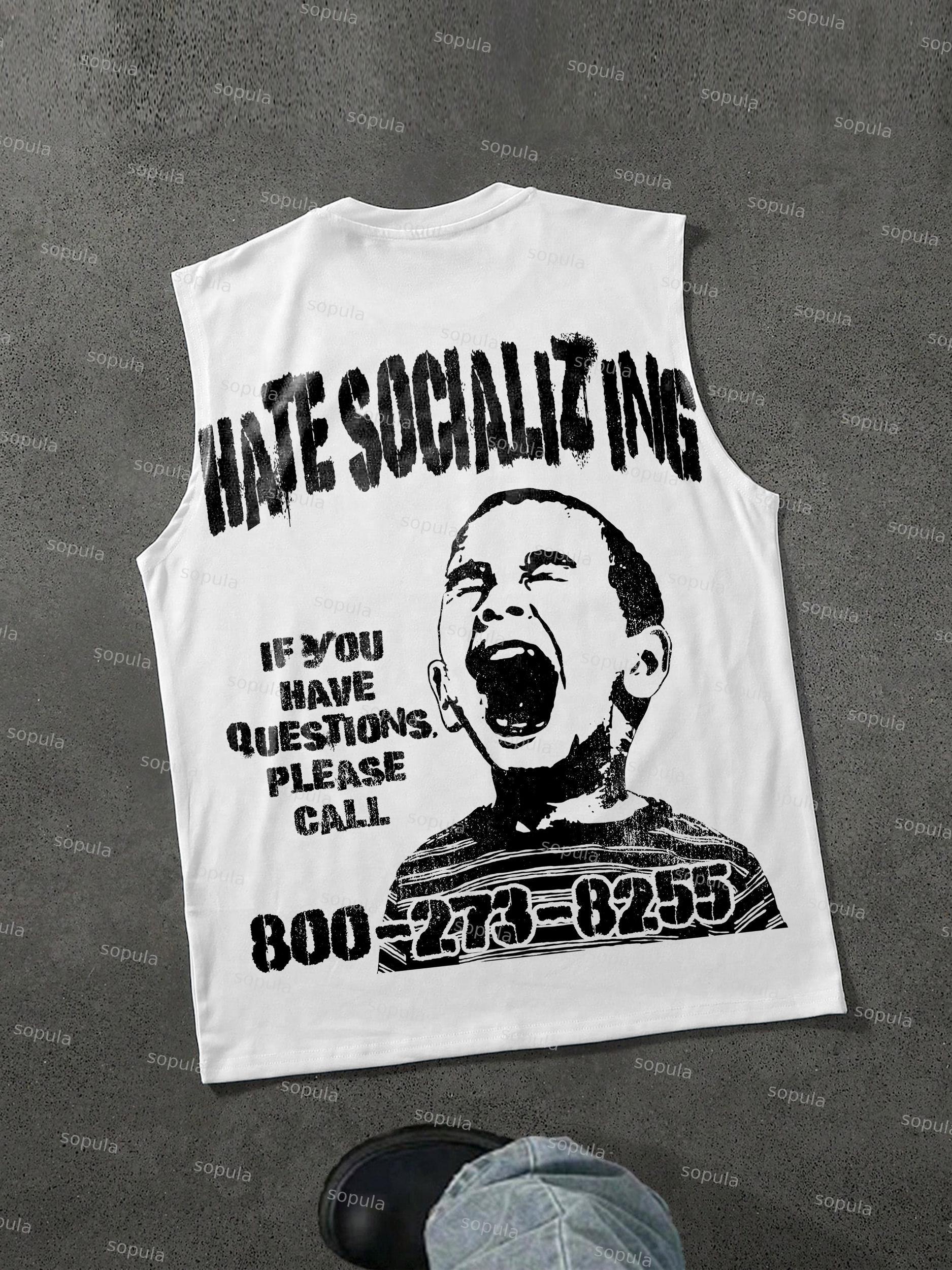Mental Health Counseling Hate Socializing Vintage Graphic Tank Top Product Image
