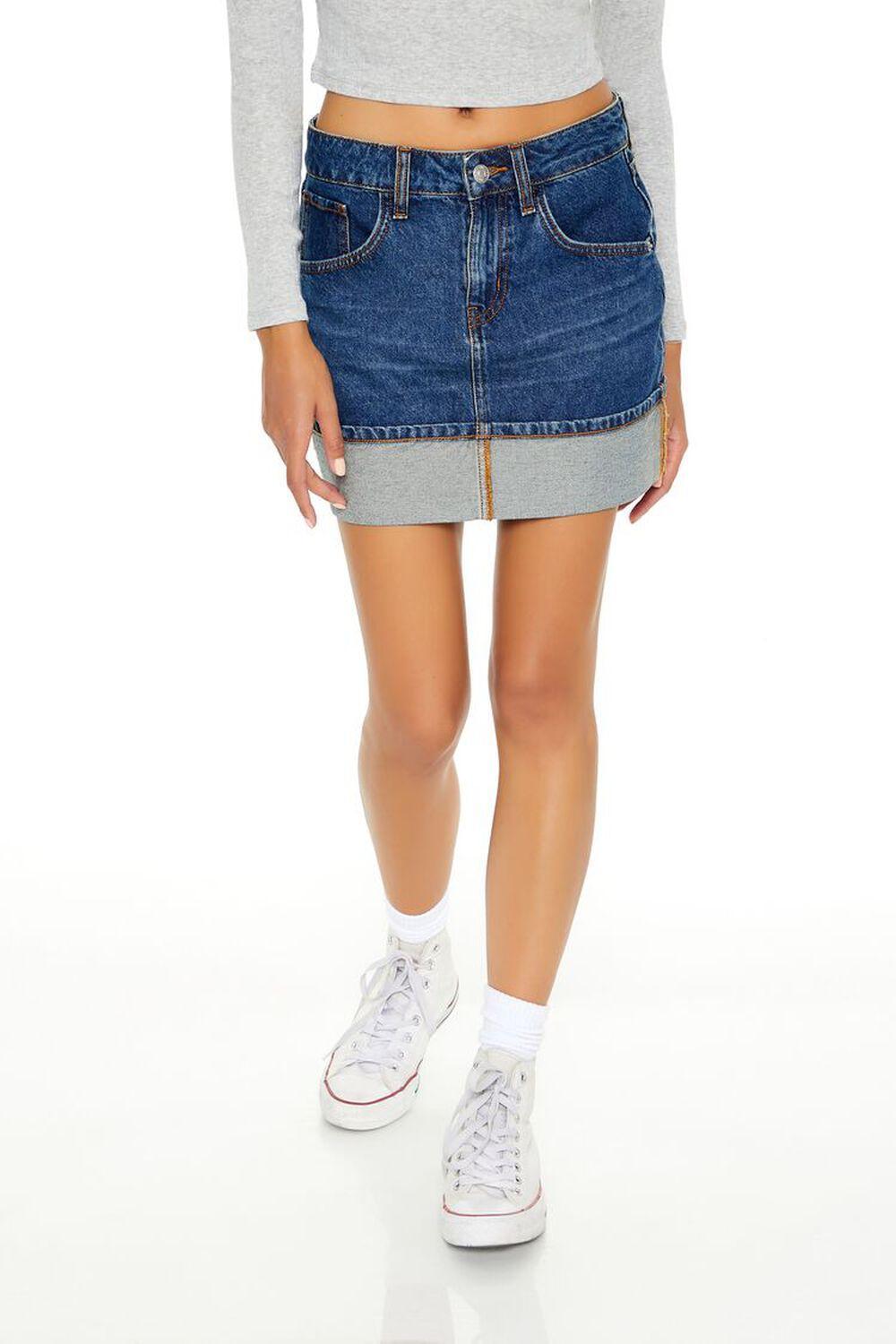 Foldover Denim Mini Skirt | Forever 21 Product Image