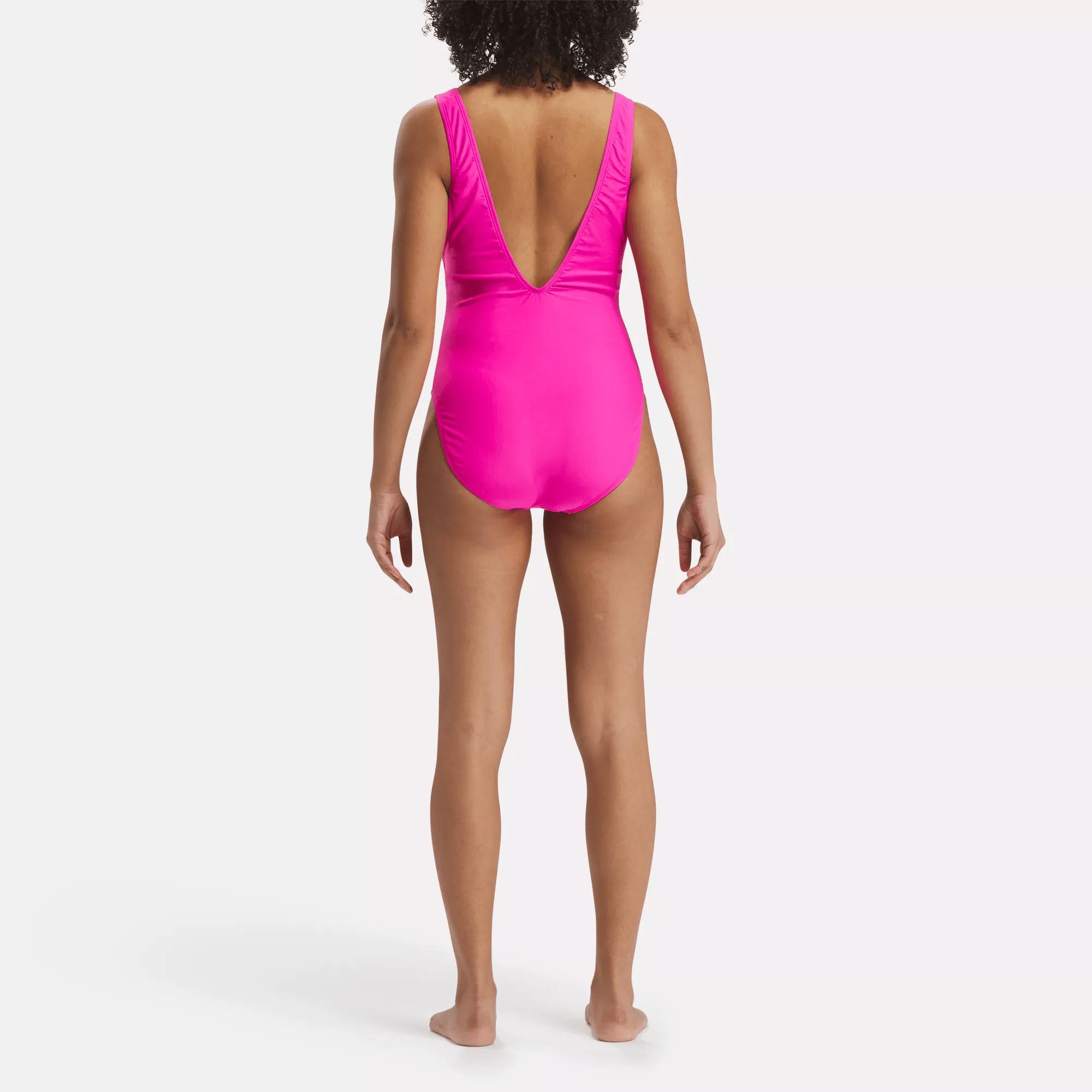 Women's Basic One-Piece Swimsuit with Low Scoop Back Female Product Image
