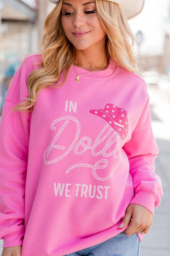 In Dolly We Trust Pink Graphic Sweatshirt Product Image