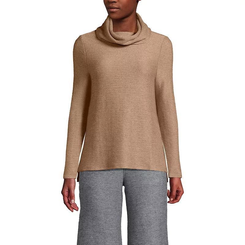 Women's Lands' End Relaxed Long Sleeve Cowl Neck Top, Size: XL, Coriander Grey Product Image