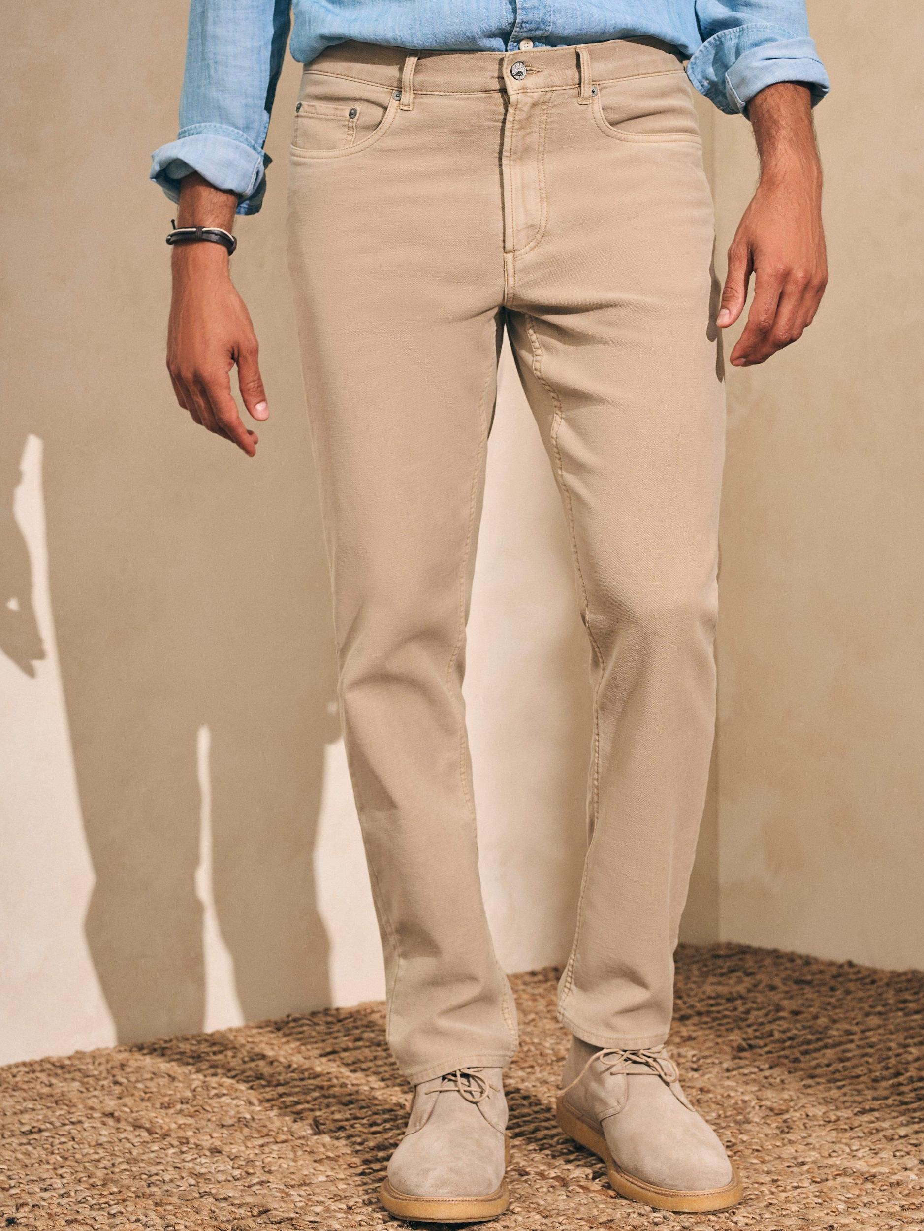 Stretch Terry 5-Pocket Pant  - Desert Khaki Male Product Image