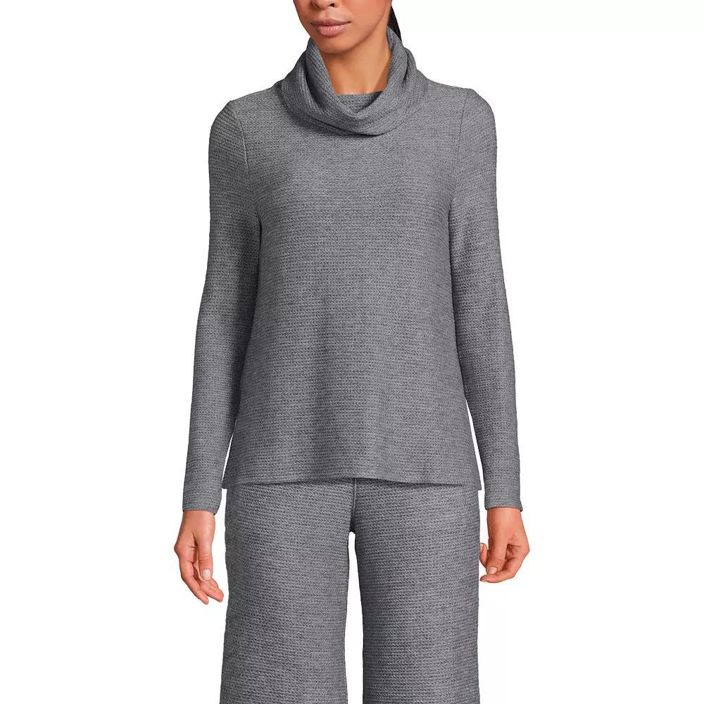 Women's Lands' End Relaxed Long Sleeve Cowl Neck Top, Size: XL, Coriander Grey Product Image