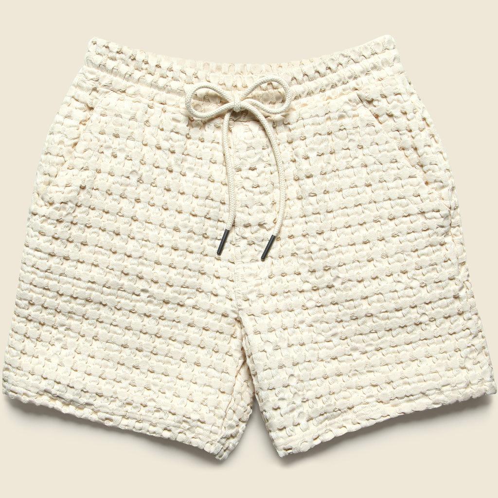 5.5" Porto Waffle Shorts - Ecru Product Image
