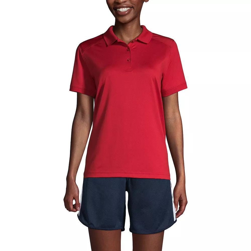 Women's Lands' End Short Sleeve Rapid Dry Polo Shirt, Size: Large, Blue Product Image