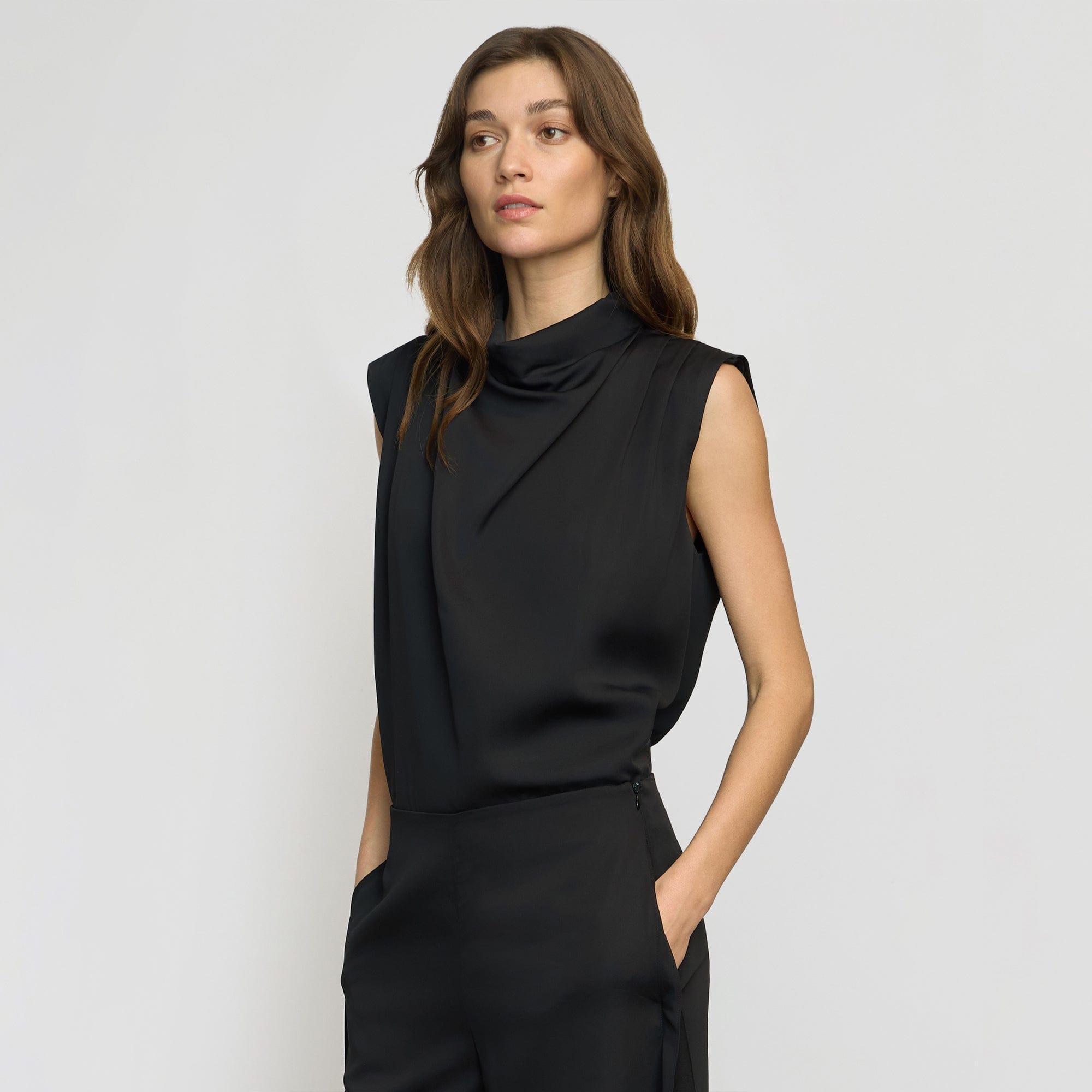 Allegra Gathered-Neck Sleeveless Blouse Product Image