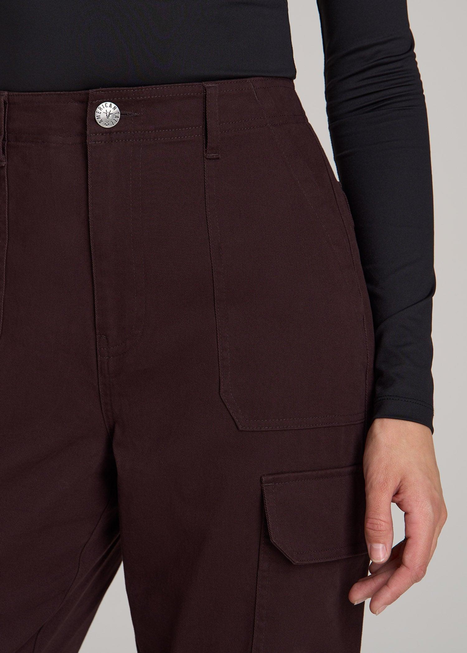Straight Leg Cargo Chino Pants for Tall Women in Oxblood Product Image