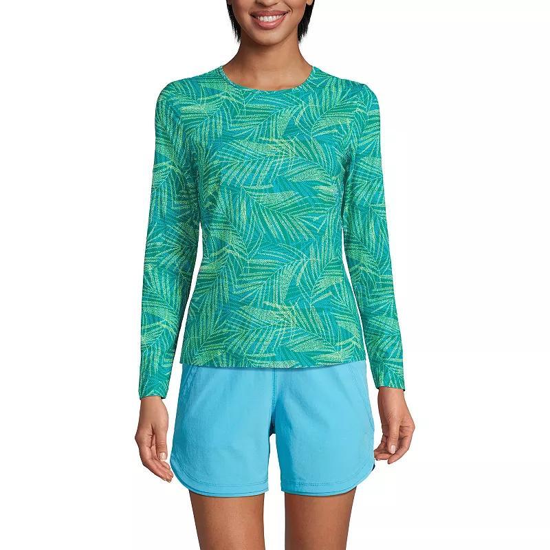 Petite Lands' End UPF 50 Long Sleeve Rash Guard, Women's, Size: XS Petite, Lily Floral Paisley Product Image