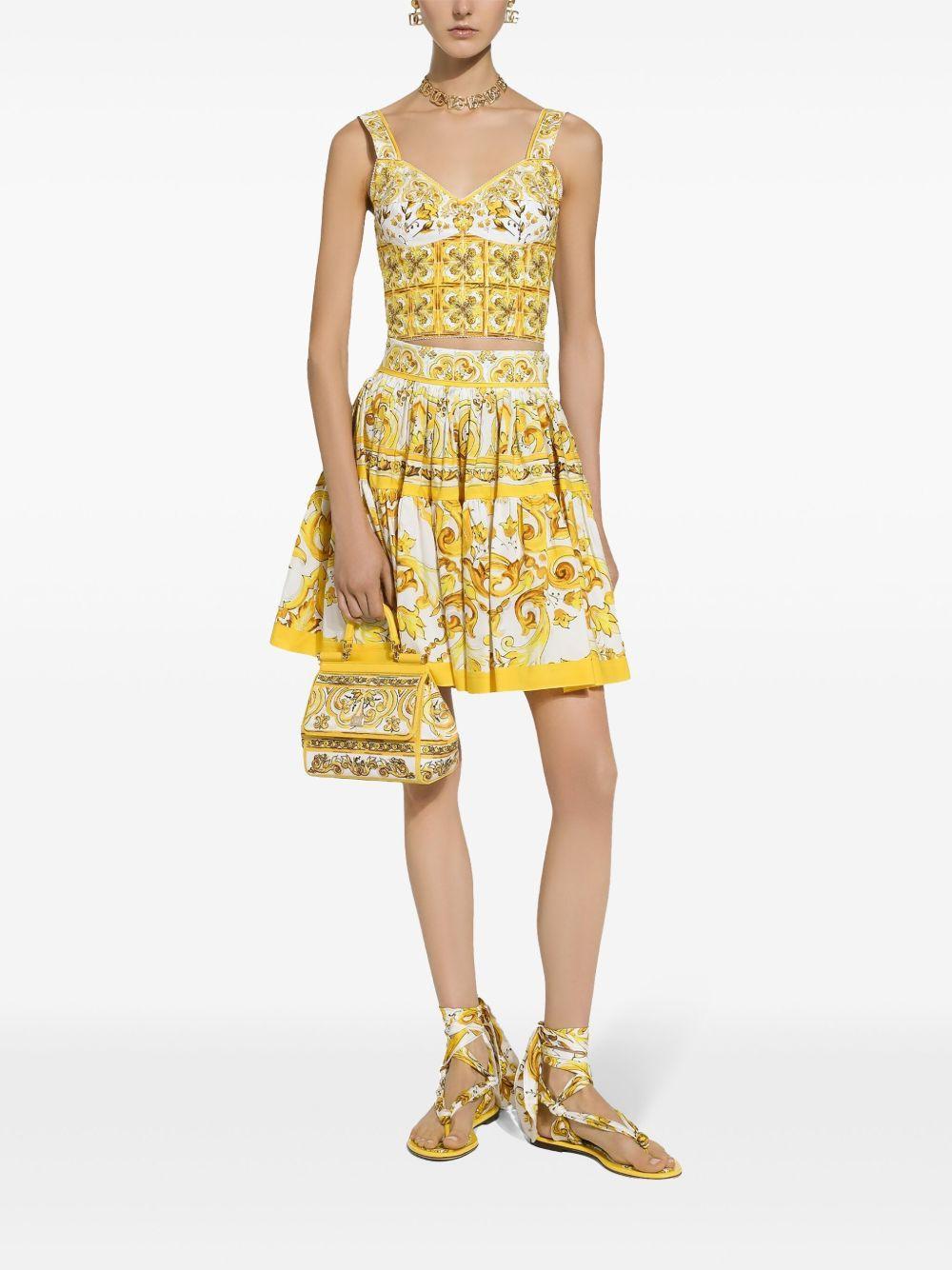 Majolica-print pleated skirt Product Image