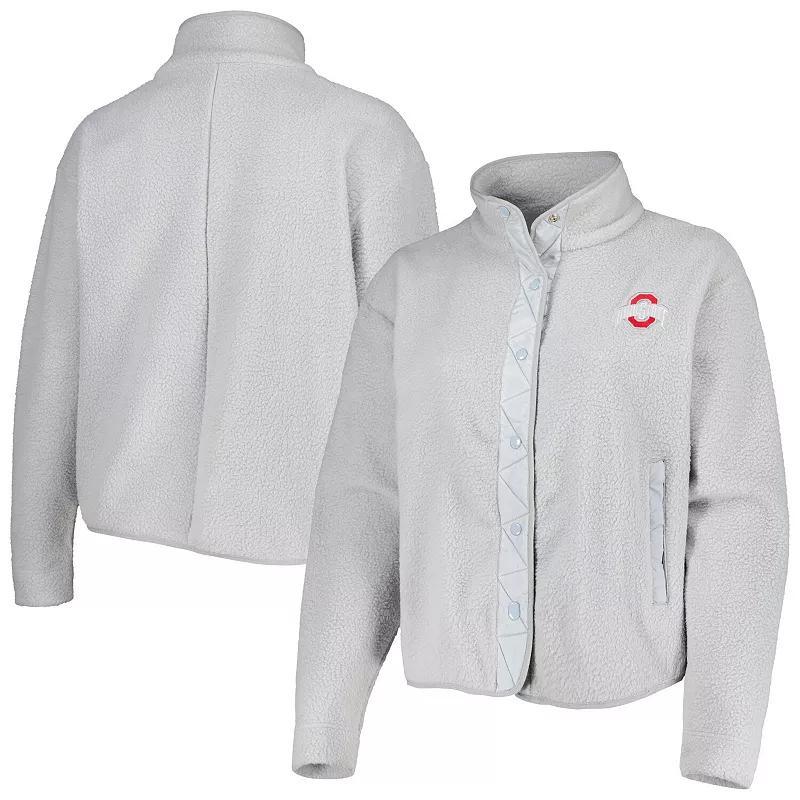Womens Gray Ohio State Buckeyes Wheelhouse Sherpa Full-Snap Jacket Product Image