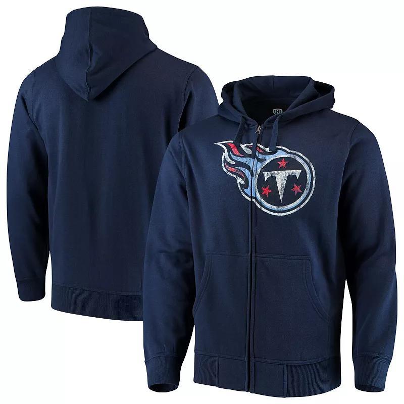 Men's G-III Sports by Carl Banks Navy Tennessee Titans Primary Logo Full-Zip Hoodie, Size: Medium, Blue Product Image