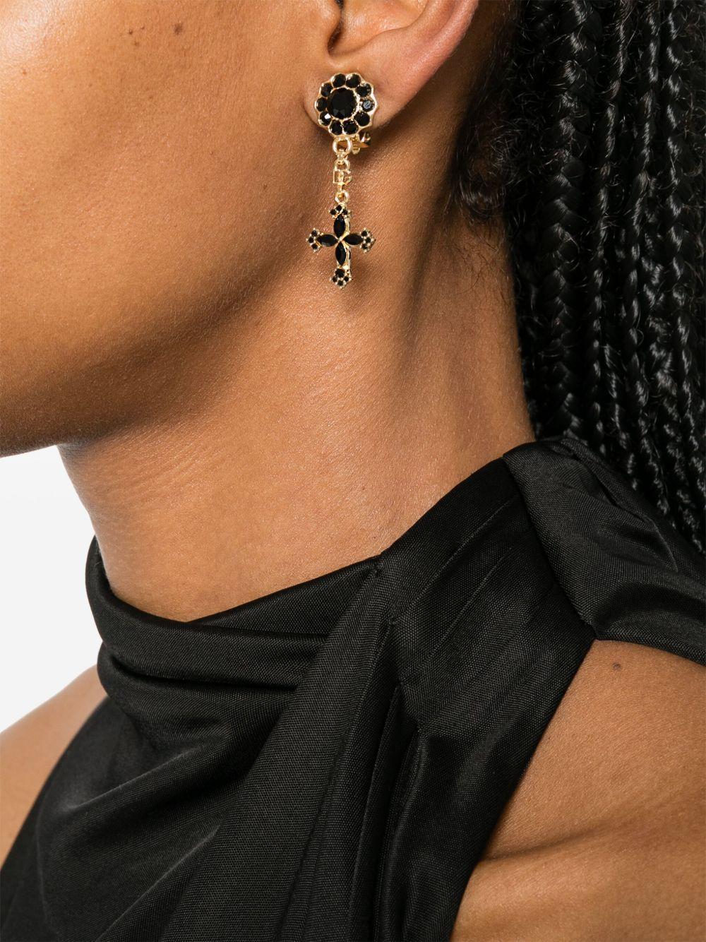 cross-charm drop earrings Product Image