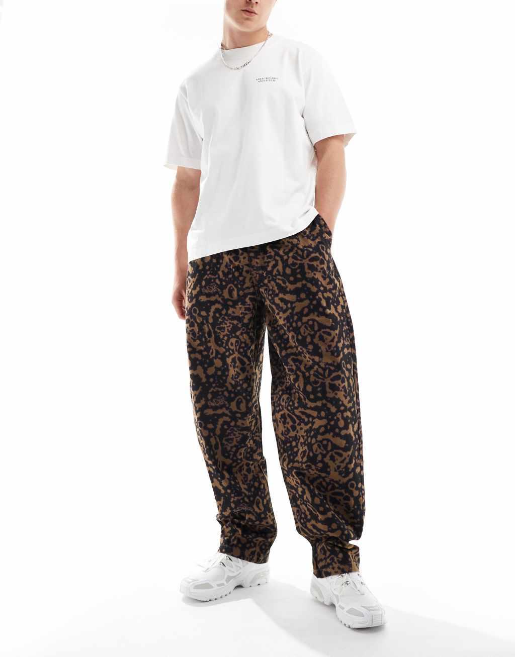 Vans range baggy tapered elastic waist pants in multi Product Image