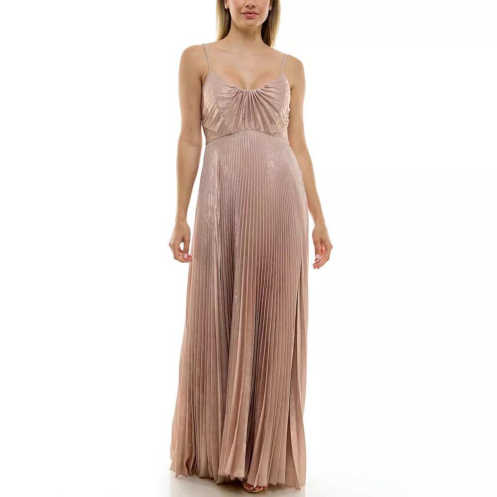 Women's Taylor Dress Long Spaghetti Strap Pleated Dress, Size: 10, Light Pastel Pink Product Image