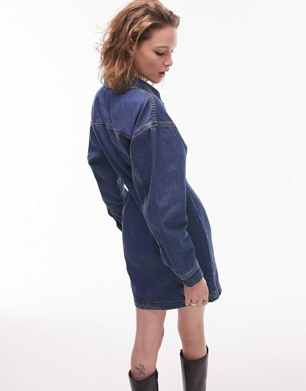 Topshop denim shirtdress Product Image