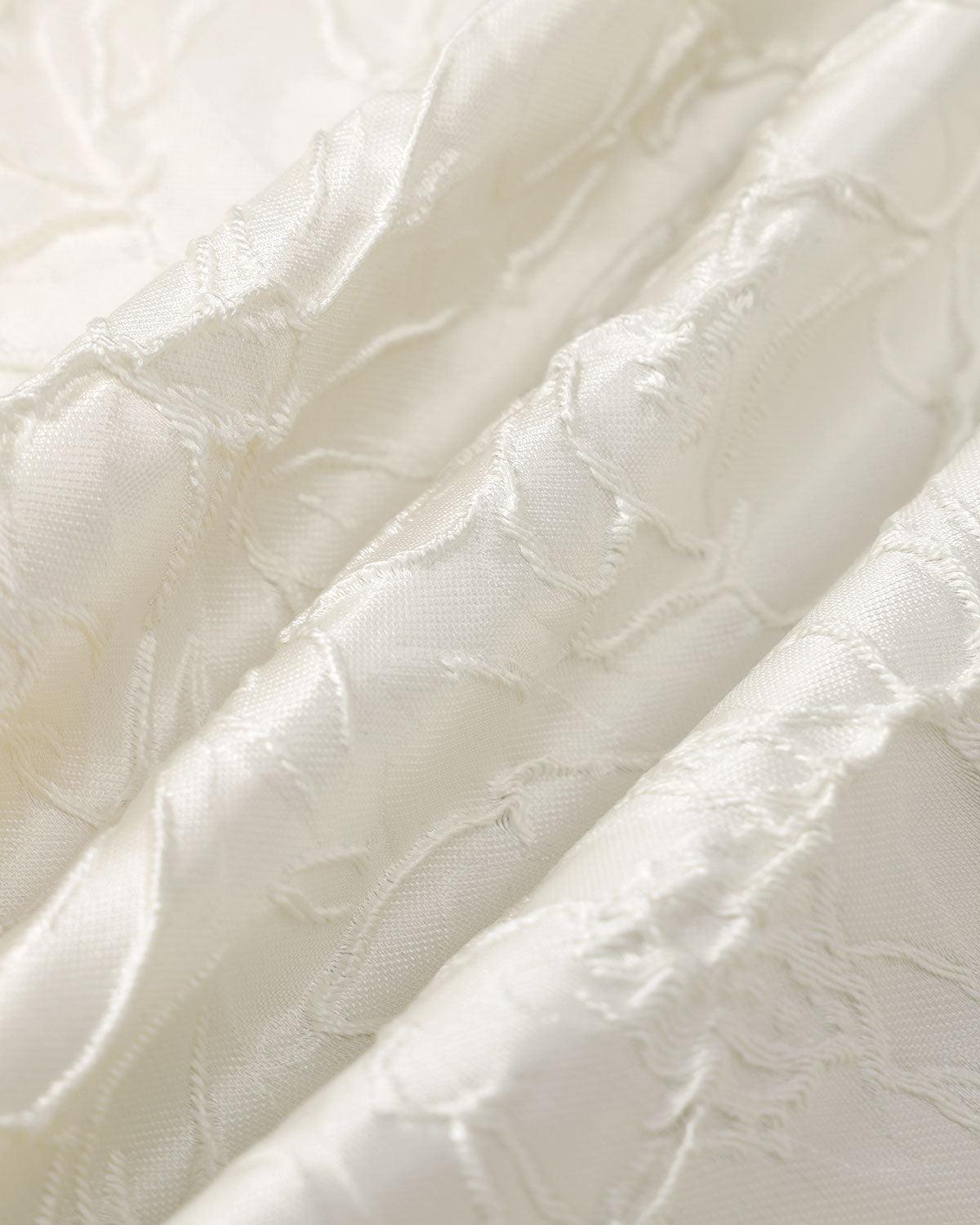 The Off White Jacquard Tie Strap Mini Dress Product Image