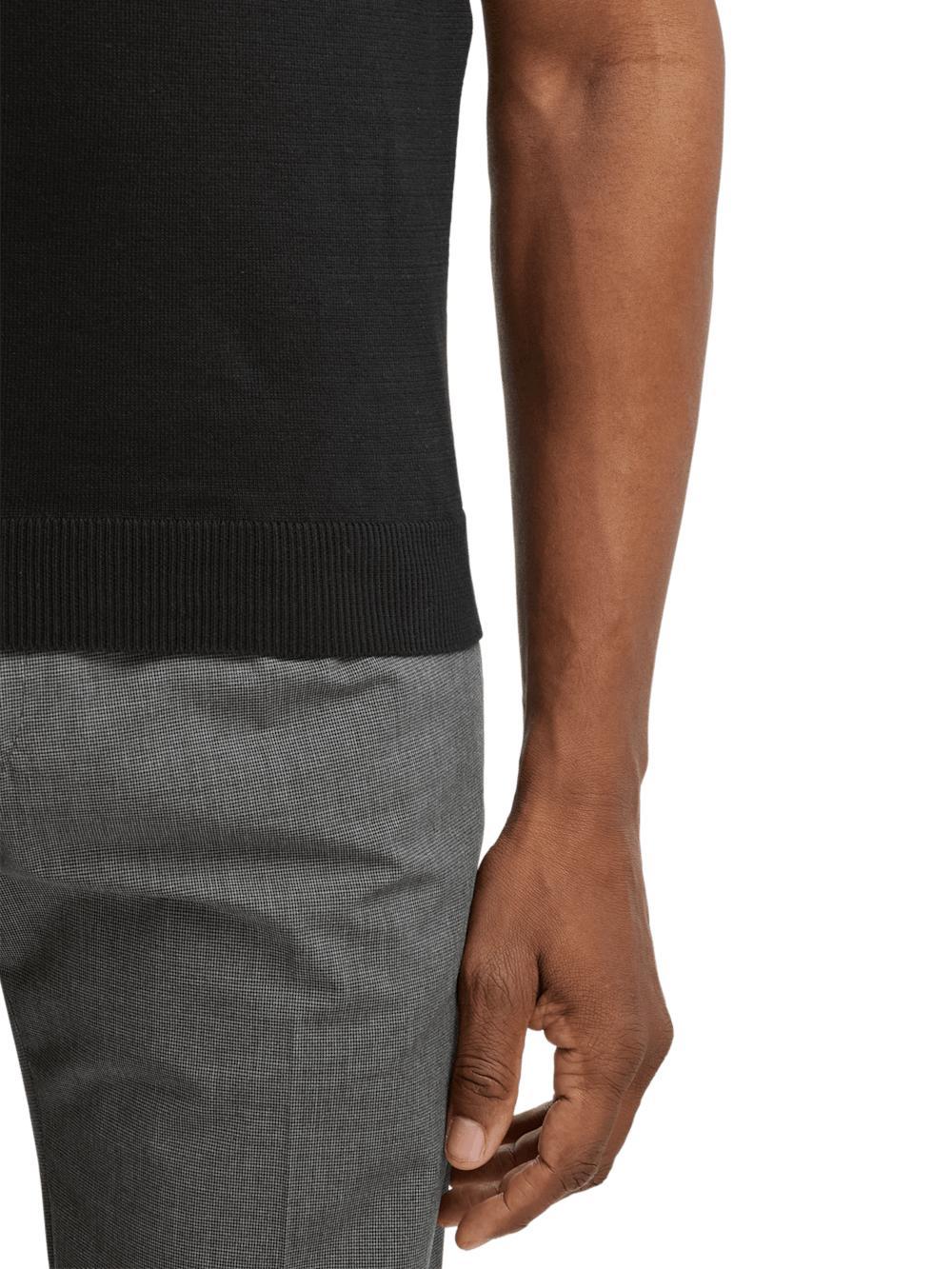 Supima Cotton Crew Neck Sweater - Black Product Image