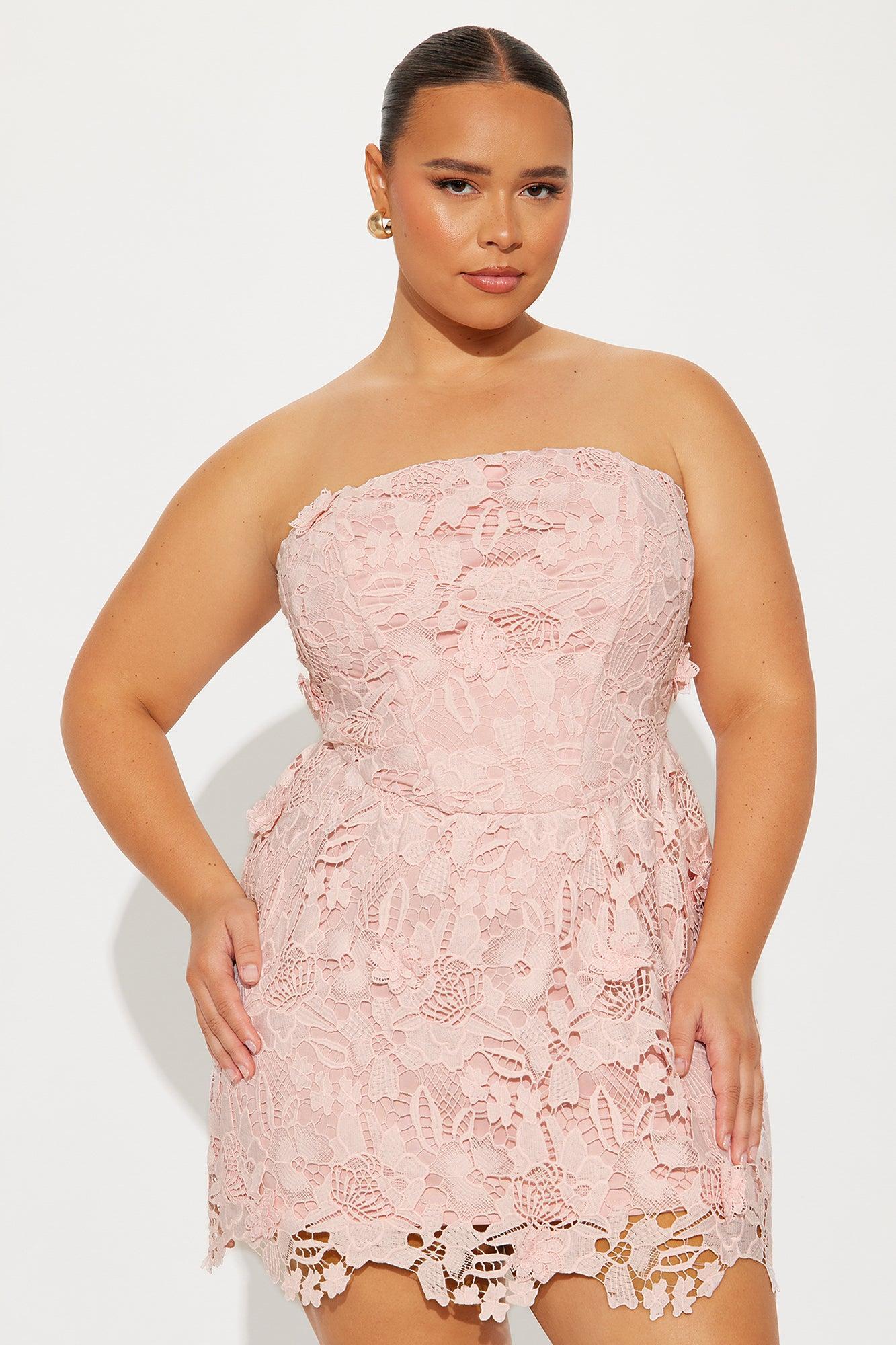 Sweet Love Lace Mini Dress - Blush Product Image