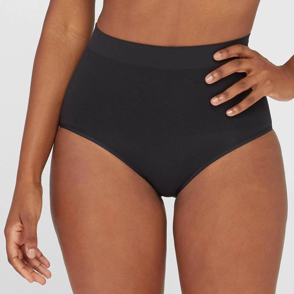 ASSETS by SPANX Womens All Around Smoother Briefs - Very Black L: Medium Control Top, Tummy Slimming, Light Compression Product Image