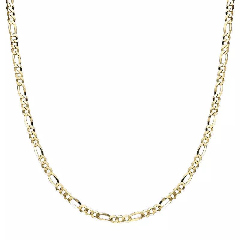 Men's LYNX 14k Gold Over Silver 4.4mm Flat Figaro Chain Necklace, Size: 26", Gold Tone Product Image