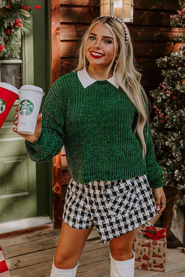 Fall Sentiments Chenille Sweater In Green Product Image