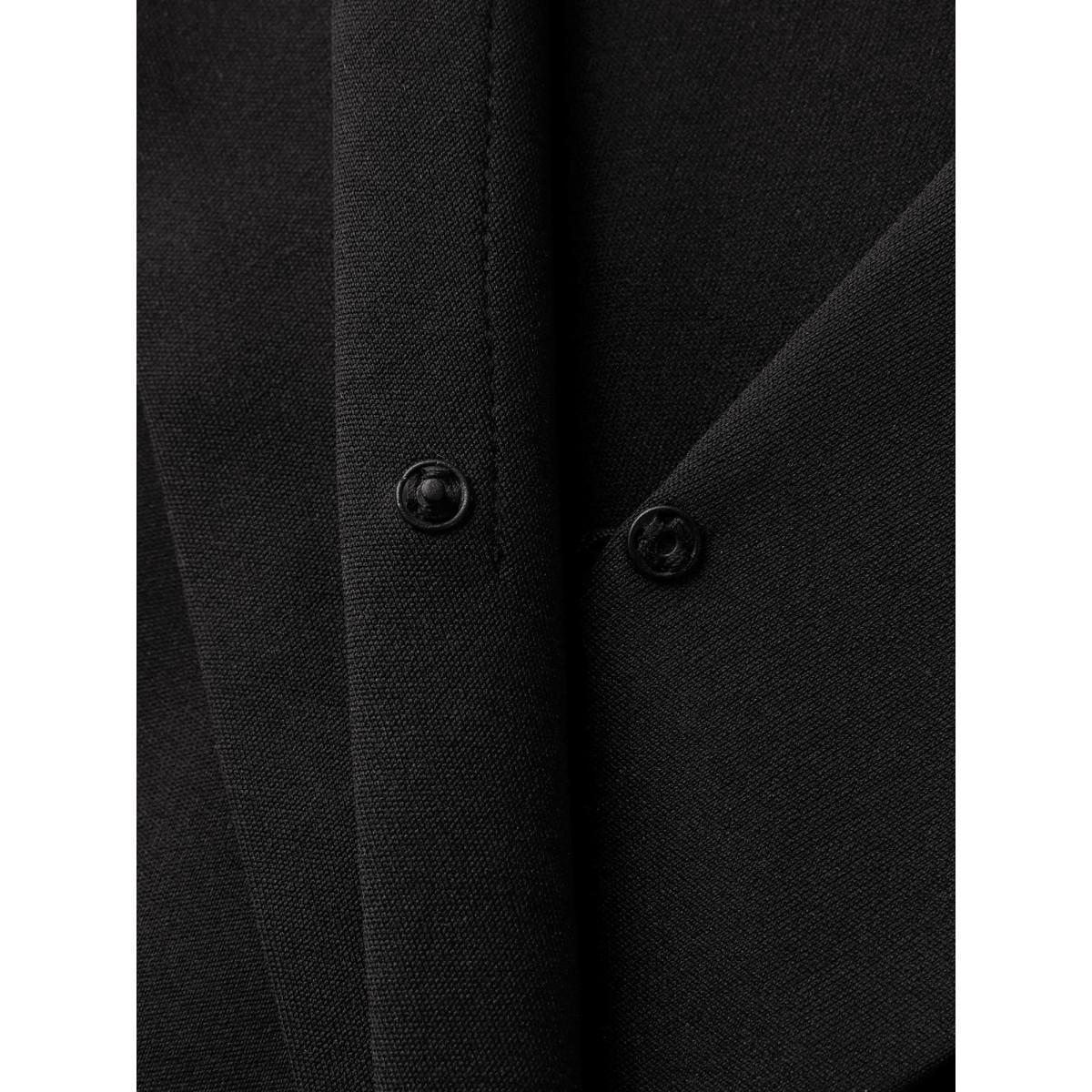 Plus Size Stretchy Blazer Collar Belted Knee-Length Dress Black Women Suit Collar Half Sleeve Curvy BloomChic 22-24/3X Product Image