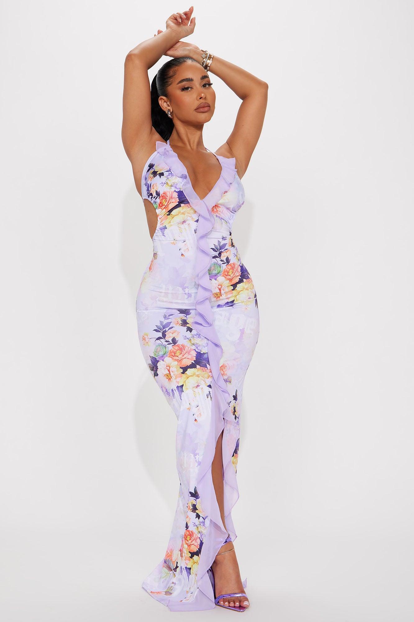 Forbidden Rose Maxi Dress - Lavender Product Image