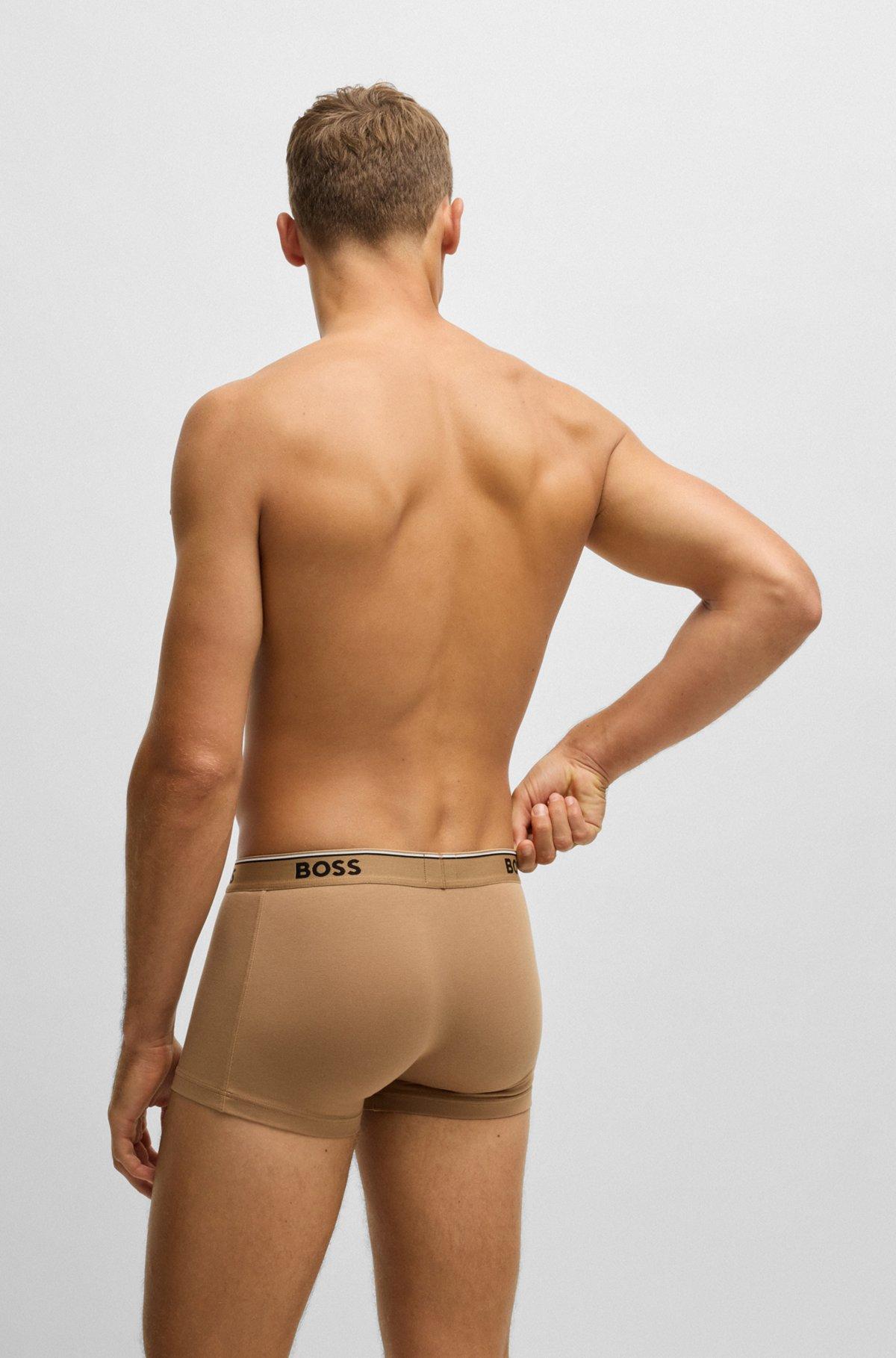 Three-pack of stretch-cotton trunks with logo waistbands Product Image