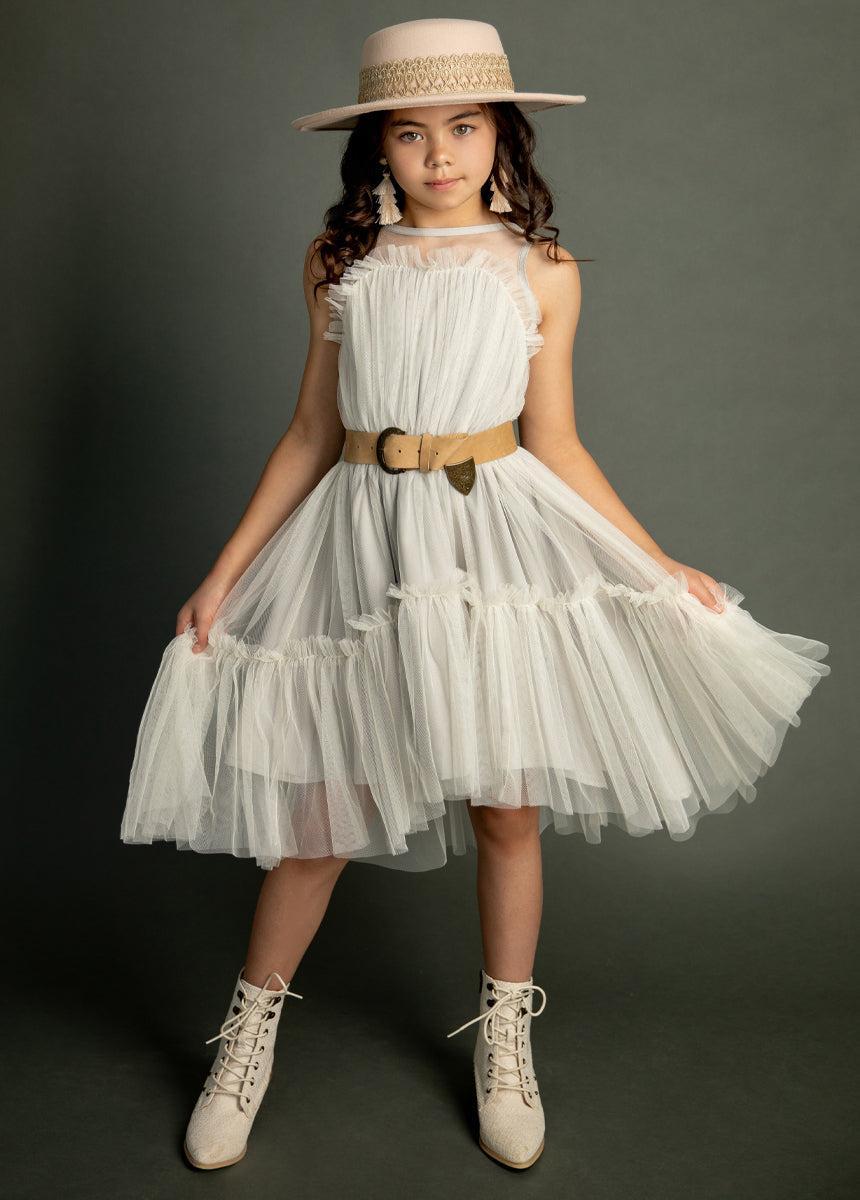 Loie Dress in Cream Girls Product Image