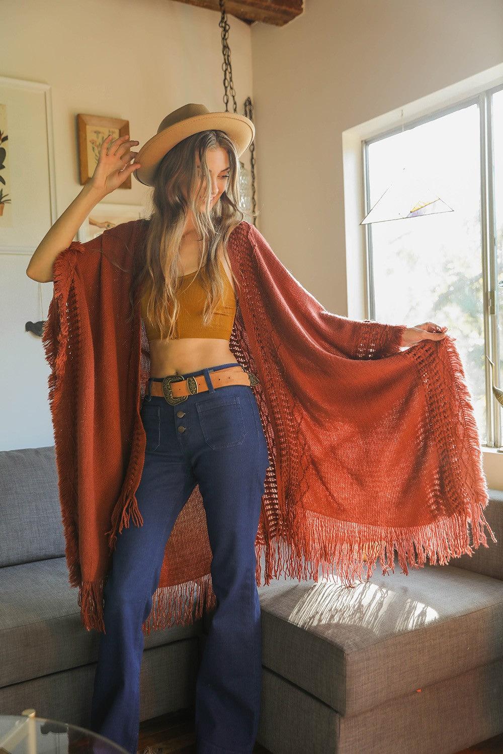Bohemian Flowy Ruana Product Image