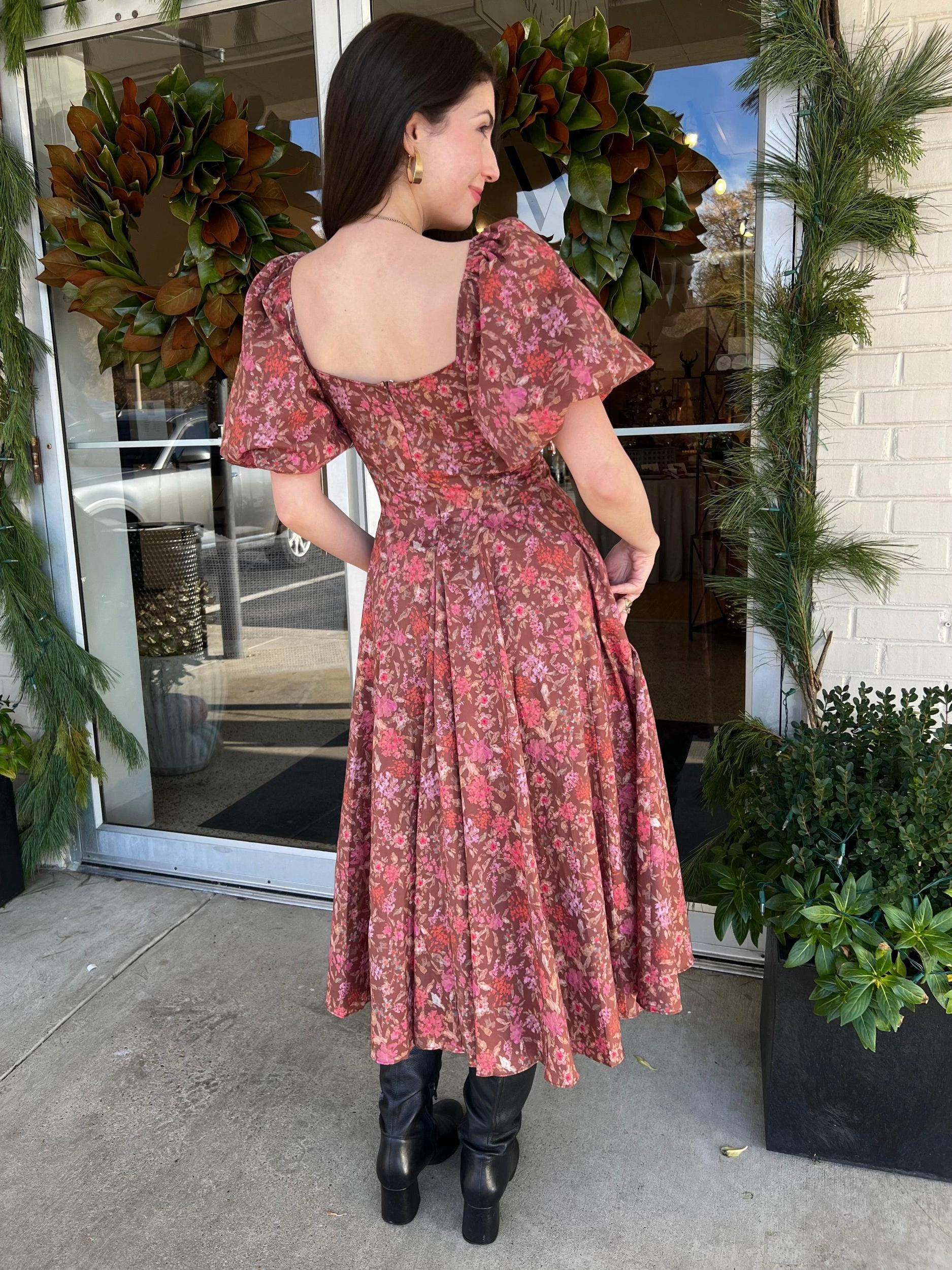 Julie Puff Sleeve Floral Dress Product Image