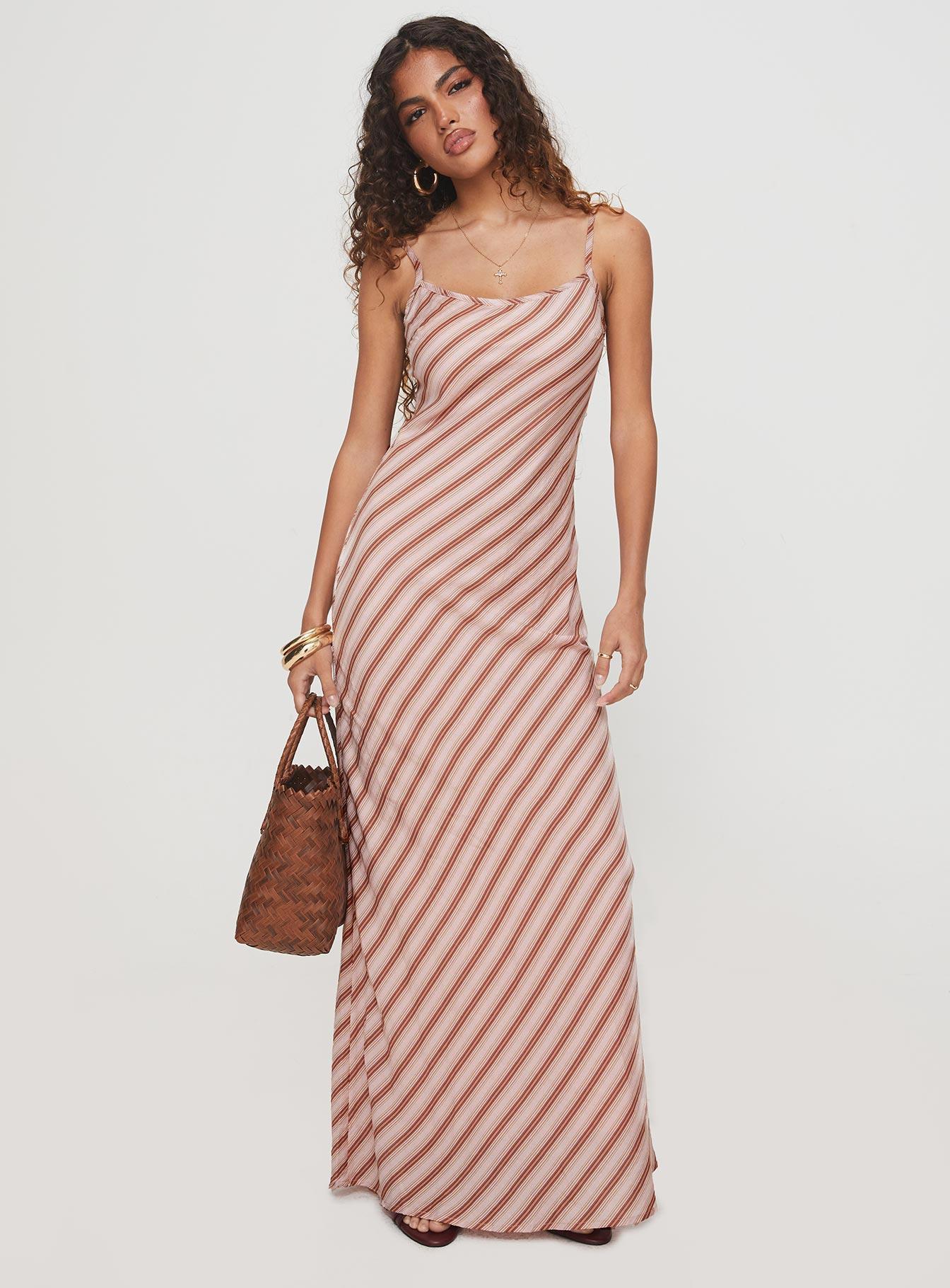 Rianne Maxi Dress Pink Stripe Product Image