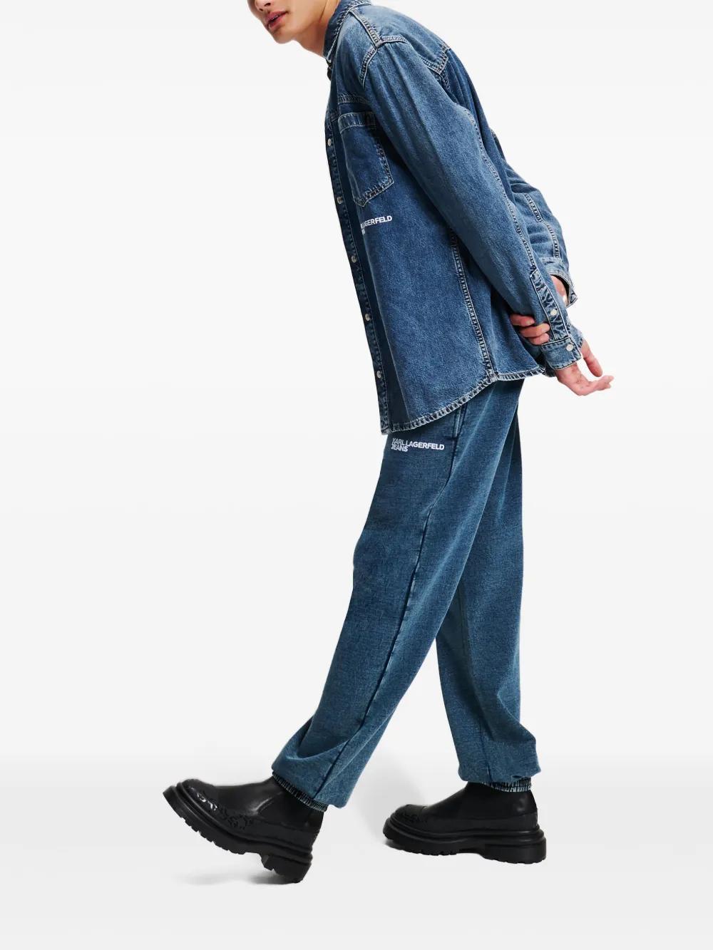 embroidered denim shirt Product Image