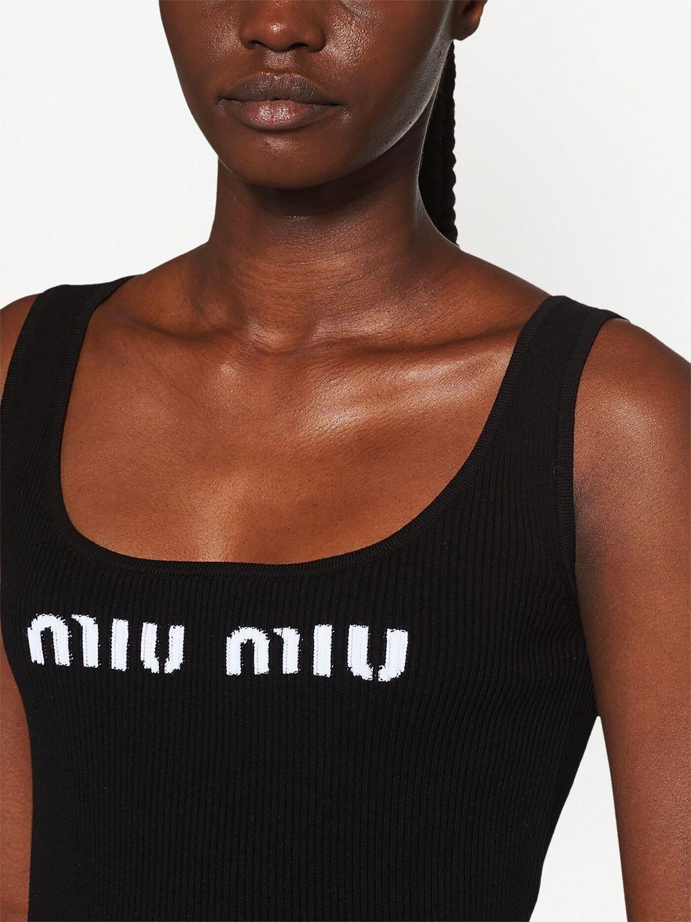 logo-knit ribbed tank top Product Image