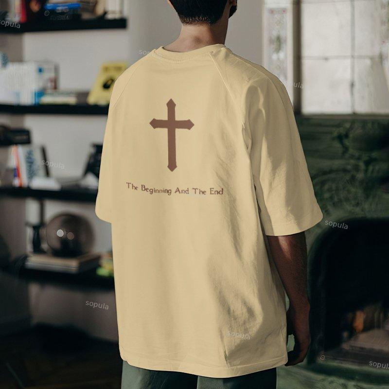 The Beginning And The End Jesus Graphic Print T-Shirt Product Image