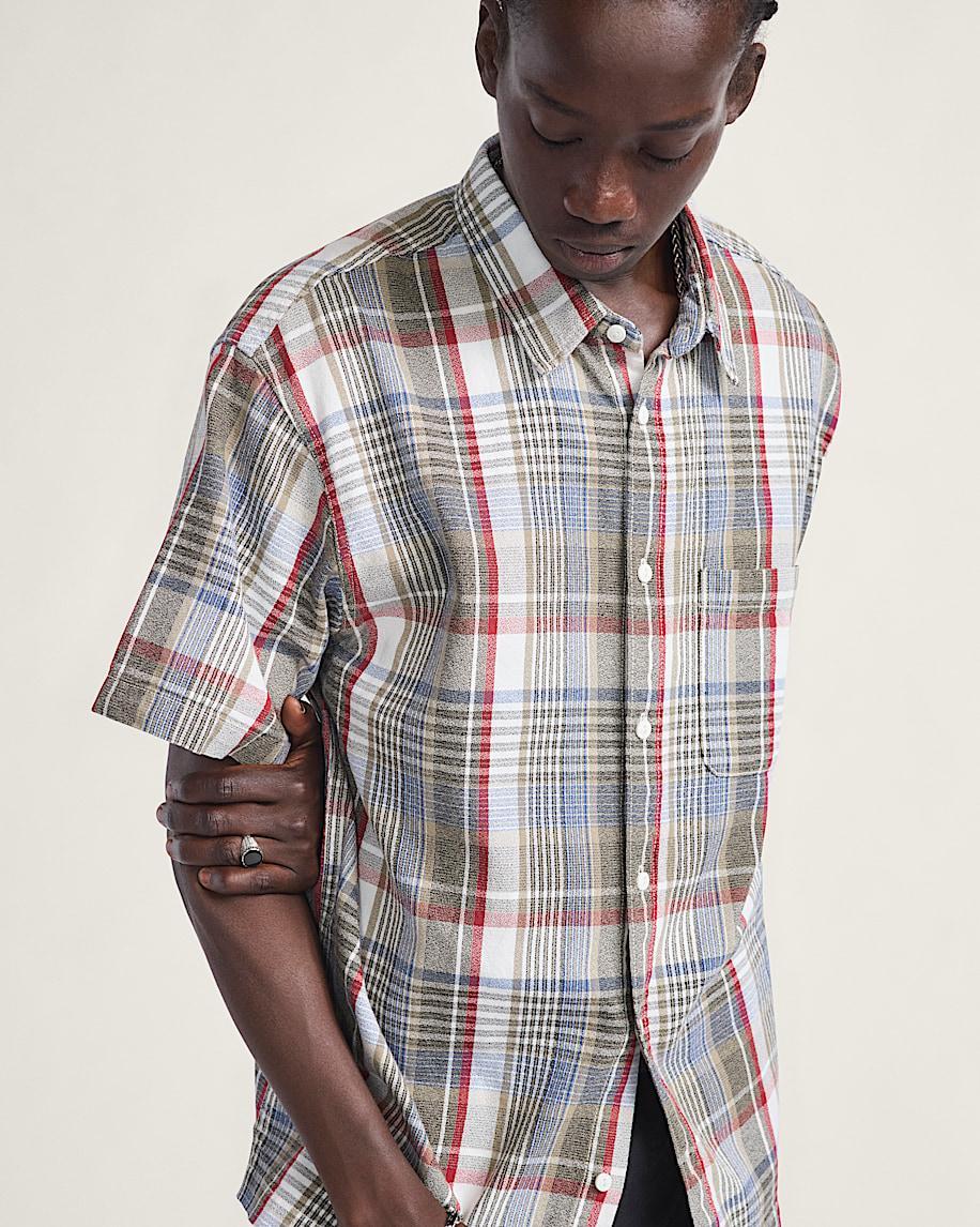 Premium Button Up Shirt in Egret White / Elm Green| Vans US Product Image