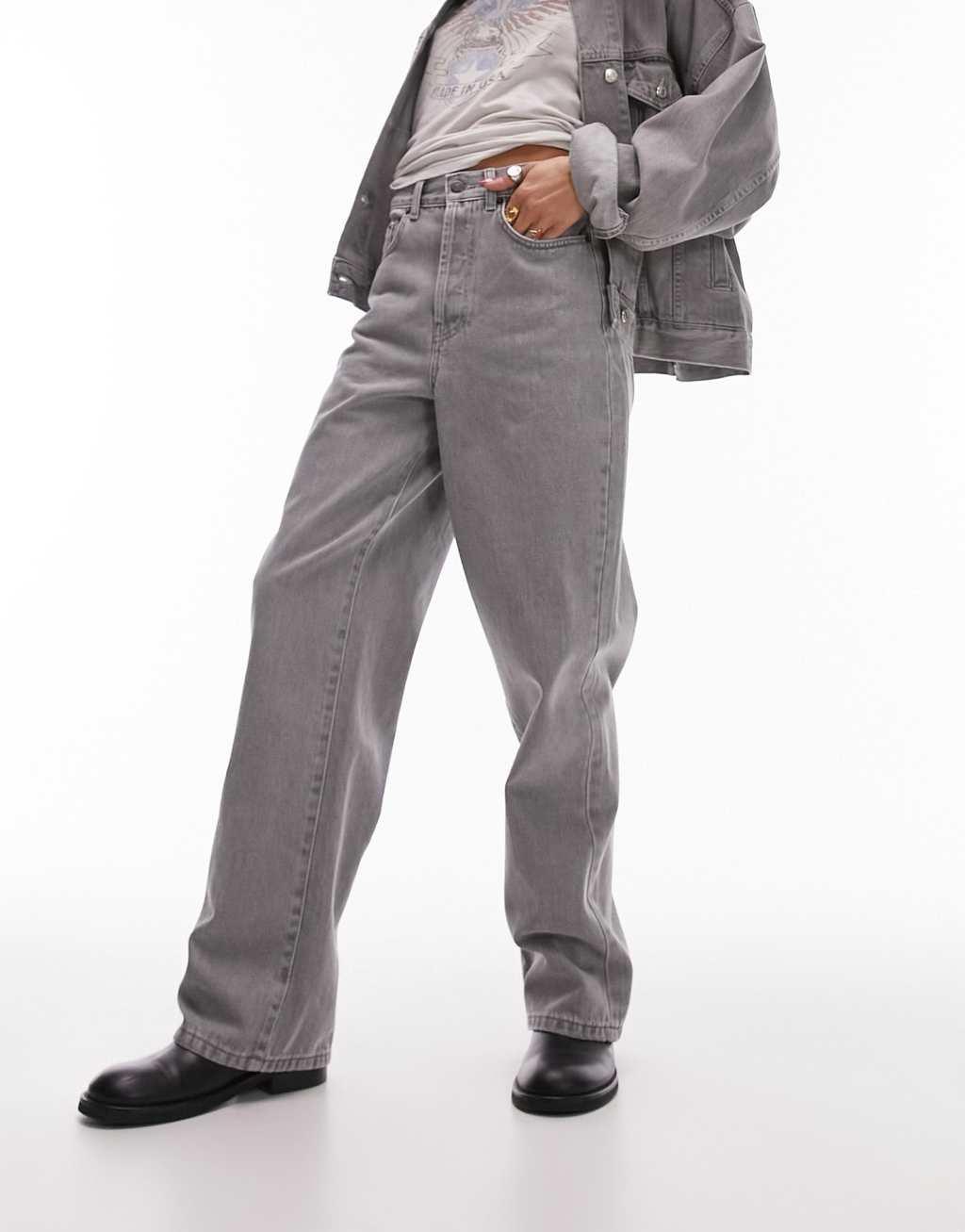 Topshop column jeans in gray Product Image