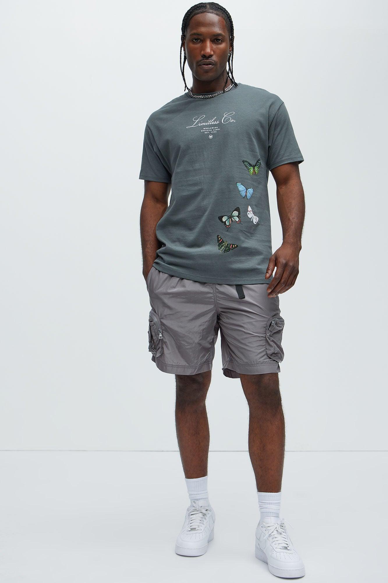 Noah Belted Shorts - Grey Product Image