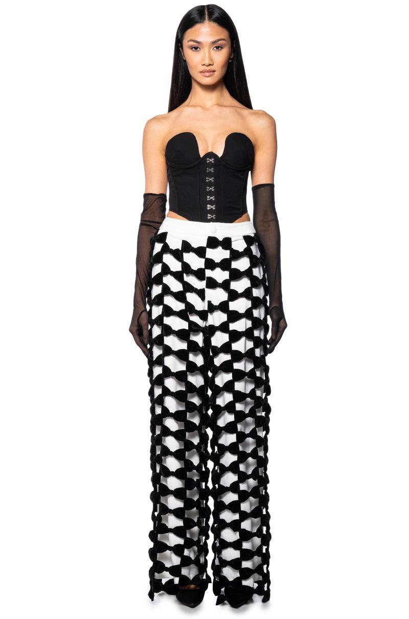 OPAL ALL OVER BOW DETAIL WIDE LEG PANT Product Image