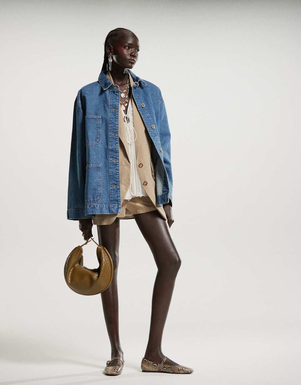 ASOS DESIGN denim barn jacket with pocket detail Product Image