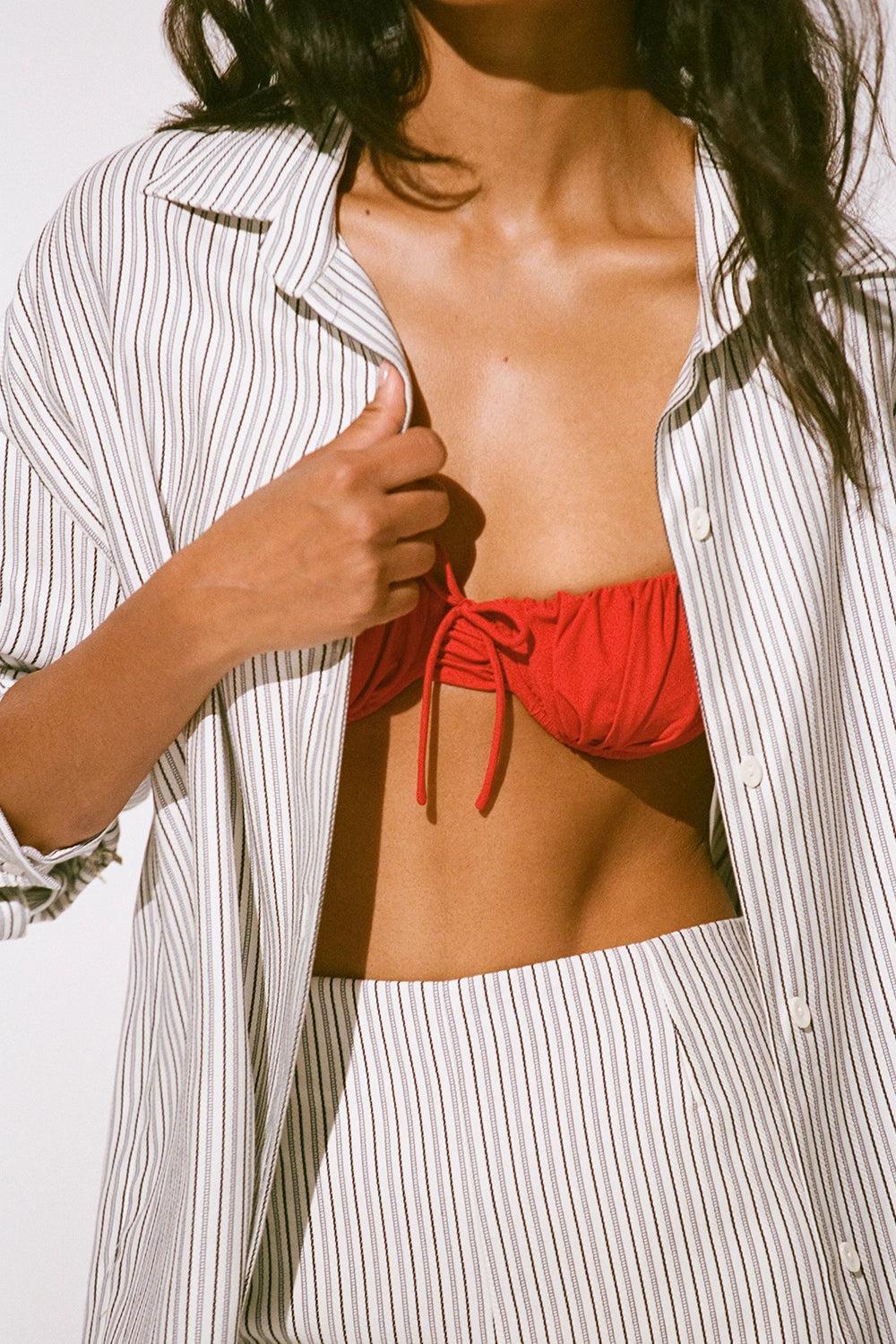 En Vau Shirt Navy Stripe Product Image