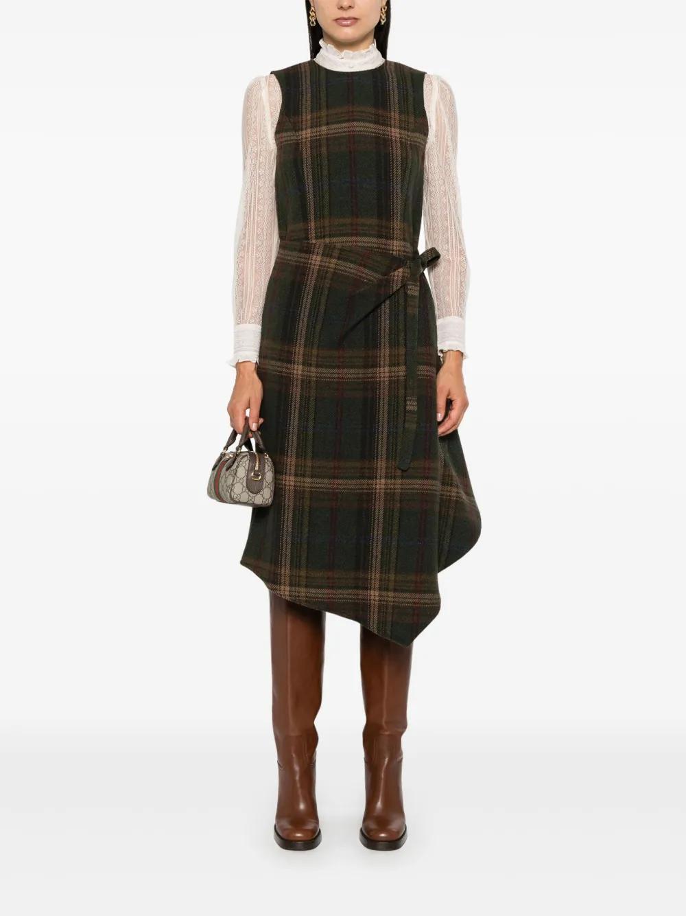 plaid-check midi dress Product Image