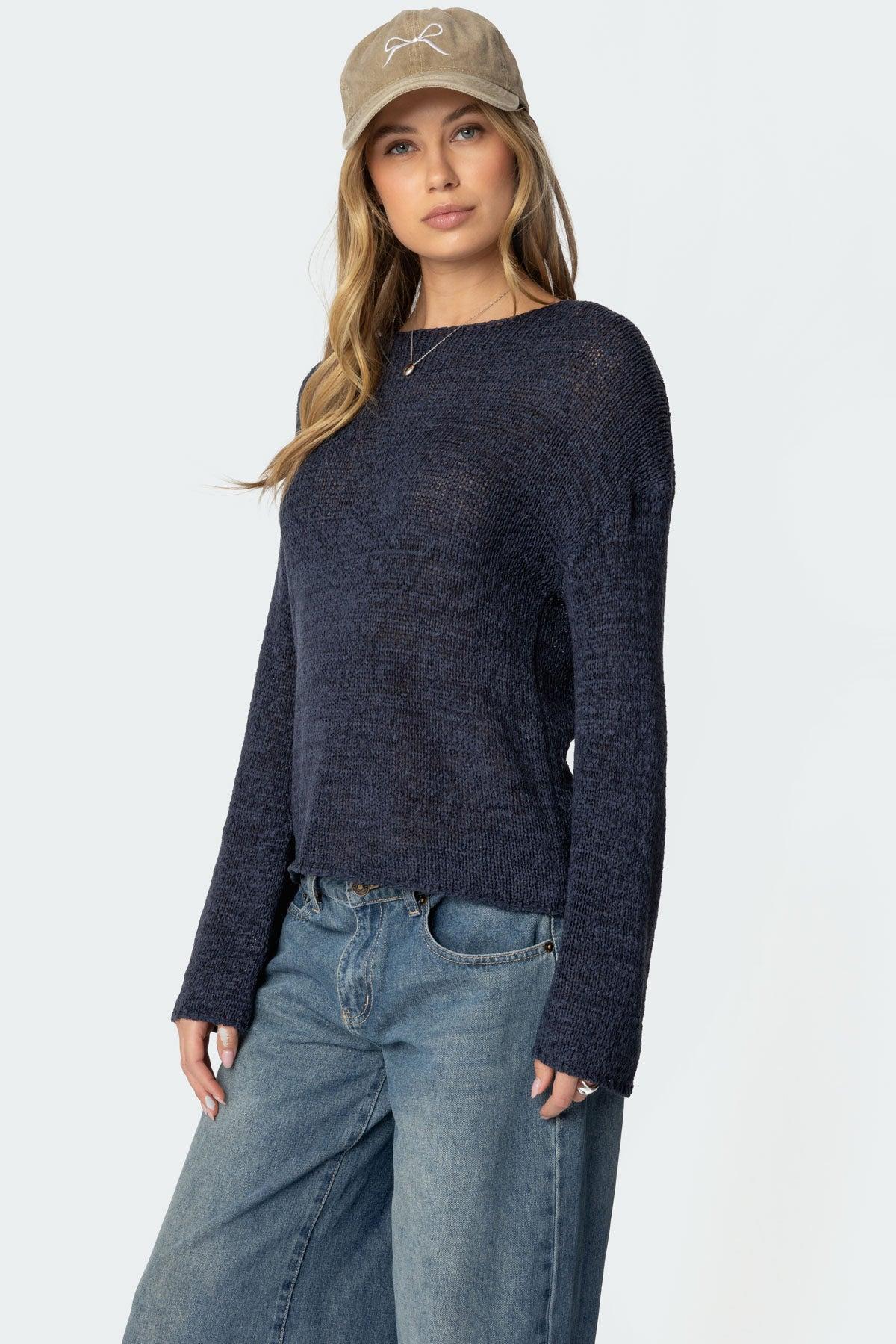 Drop Shoulder Light Knit Sweater Product Image