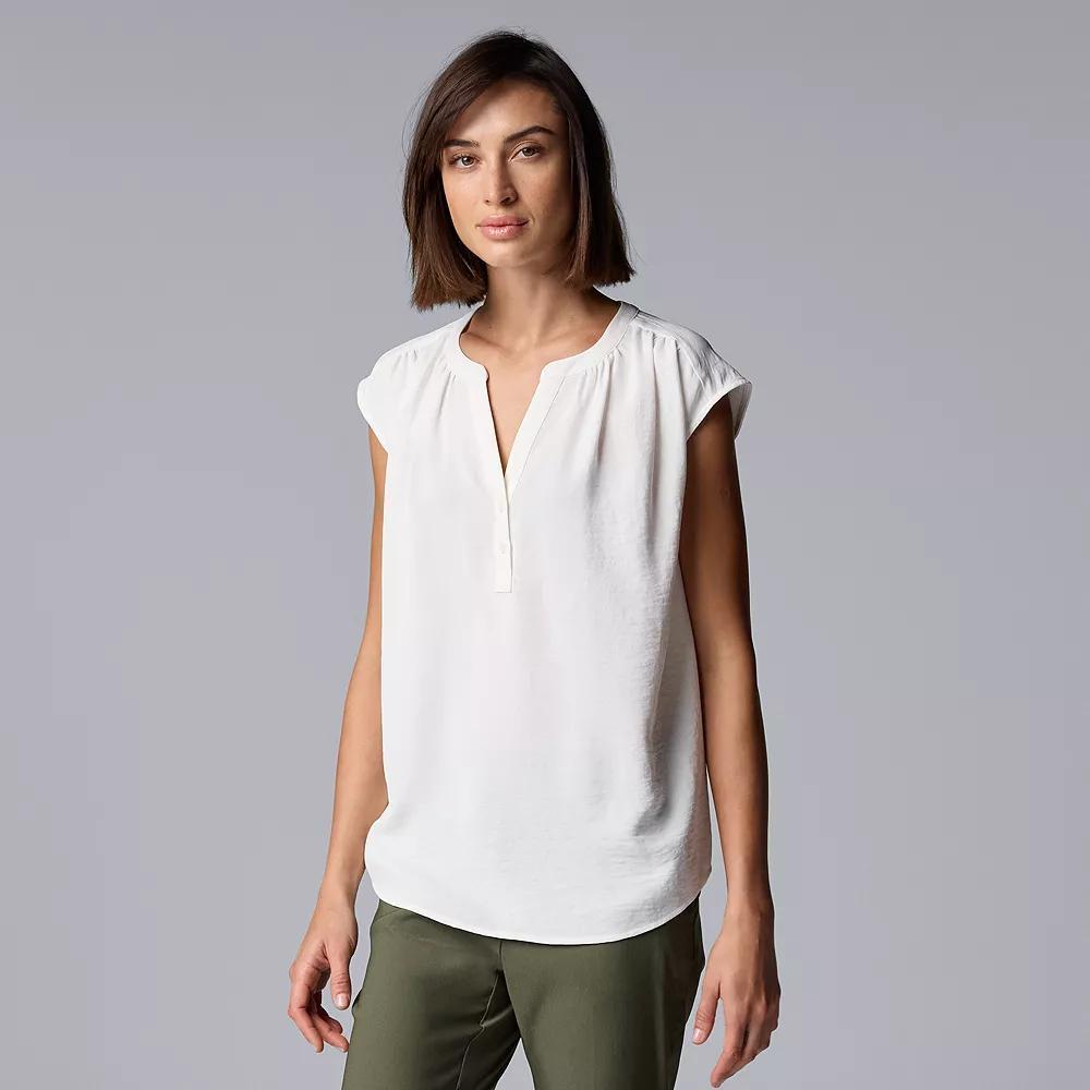 Women's Simply Vera Vera Wang Dolman Popover Top, Size: Small, White Knight Product Image