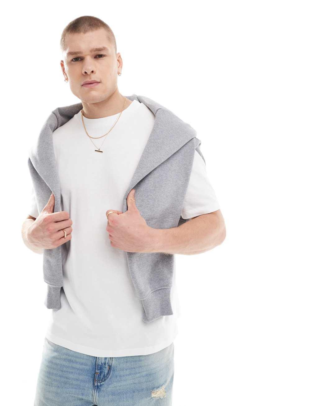 ASOS DESIGN relaxed t-shirt with globe back print in white Product Image