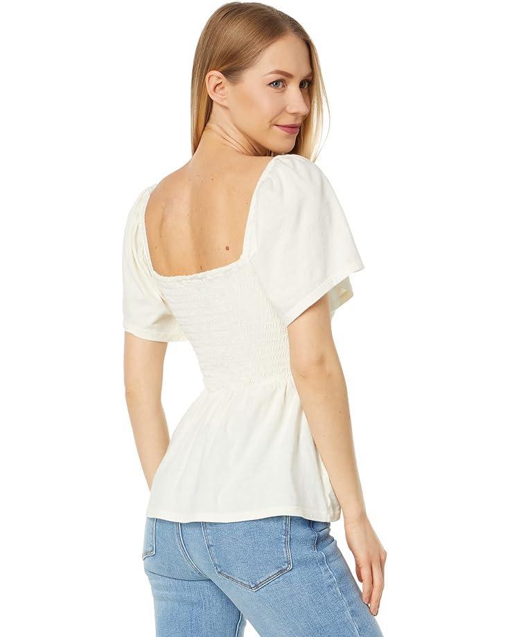 Striped Cotton Jersey Puff-Sleeve Tee Product Image