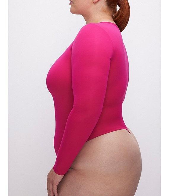 Good American Plus Size Scuba Crew Neck Long Sleeve Bodysuit Product Image