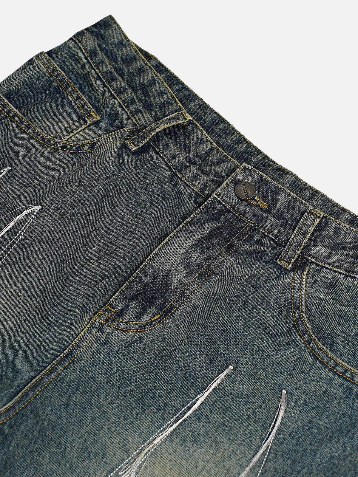 Aelfric Eden Tassel Embroidery Washed Jeans Product Image