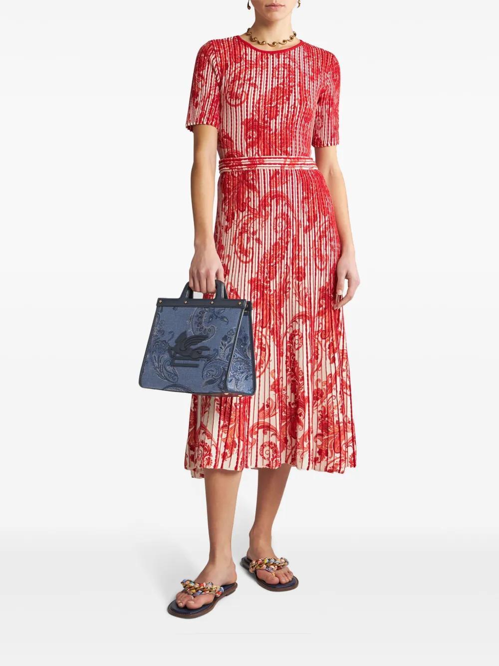paisley-print pleated midi skirt Product Image