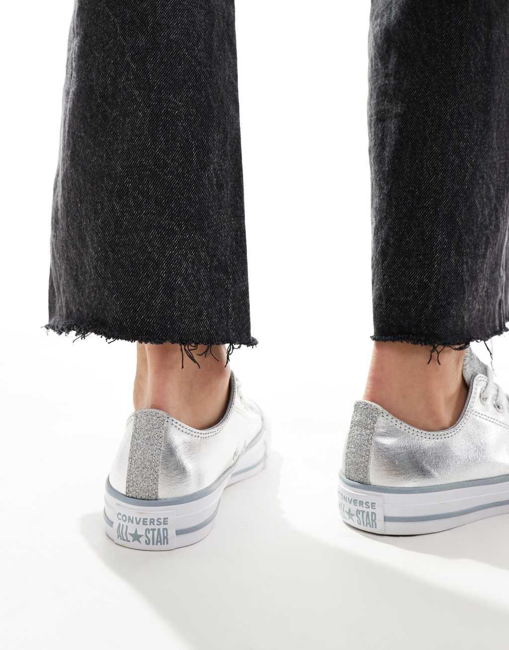 Converse Chuck Taylor All Star Sparkle sneaker in silver  Product Image